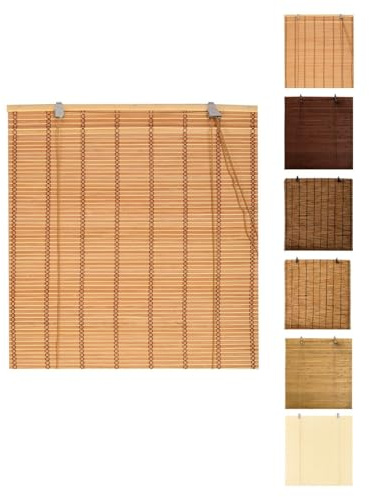 JARDIN202 - Persiana de Bambú Enrollables – Estor Bambú Natural para Interior | 120x200 cm (Castaño)