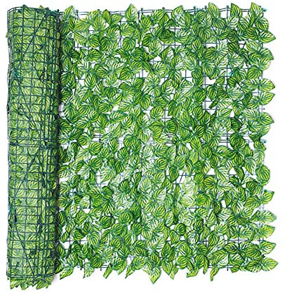 Haies Artificielles,Brise Vue Balcon, Treillis Extensible Pour Décoration De Jardin, Haie Feuillage Artificiel, Clôture Télescopique Extérieure, Clôture De Feuilles De Fleurs Artificielles