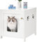 Hzuaneri Katzenschrank, Versteckte Katzentoilette Möbel, Lagerung Schrank Bank, Hölzerne Katze Waschraum für Wohnzimmer, Schlafzimmer, Weiß CB82213X