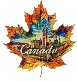 Calamita da frigorifero 3D con foglia d'acero del Canada, souvenir regalo, in resina, fatta a mano, magnete per frigorifero del Canada, collezione decorazione per casa e cucina