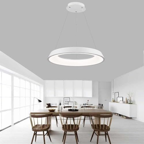 maolo Lampadario a Sospensione LED - Design Elegante Circolare, 43W, 3440 Lumen, 3 Tonalità di Luce CCT3, per Interni Camera da letto, Cucina, Soggiorno (Nero)