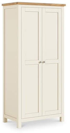 RoselandFurniture Farro Cream 2 Door Full Hanging Wardrobe for Bedroom