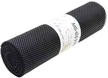 Tapis de Revêtement Armoires de Cuisine Antiderapant, Rouleau Protection de Tiroirs Non-Adhésif Imperméable, Tapis Fond de Tiroir en PVC Cuisine pour Table Armoire (40 Cm X 300 Cm)，Noir