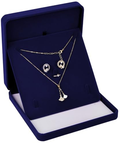 Wisebom Juego de joyas de terciopelo, caja organizadora de joyas de felpa, caja de regalo de terciopelo para mujer, joyería, pulsera, collar, aretes, anillo