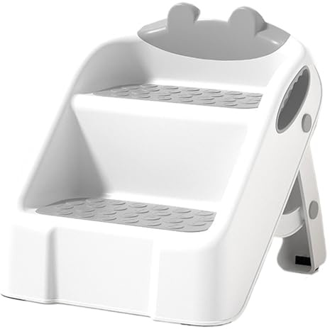 Marchepied Double Pour Salle De Bain,32,5 X 32 Cm Escabeau Double Pour Tout-Petits,Tabourets Antidérapants Anti-basculement Escabeau,Antidérapant,pour Salle De Bain,évier,pot,toilett