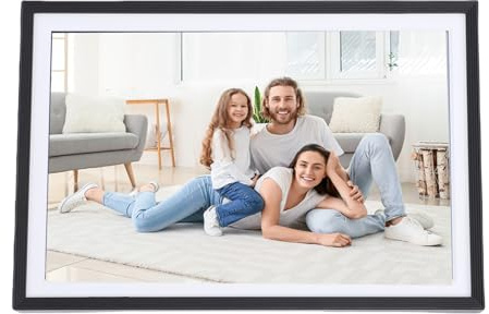 MENDUNER WiFi Digital Bildram, Skrivbord, Väggmonterad Pekskärm Digital Fotoram, Schemasynkronisering och Molnfotoram, 10 Tum (EU)