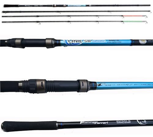 Canna Pesca Feeder Ledgering Carbonio Mare Pasturatore Pastura Orata Spigola Mt. 3,60 Gr. 20-100 2 Vette
