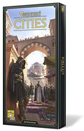 UNBOX NOW 7 Wonders Cities New Edition — Erweiterung auf Kastilisch für 10+ Jahre, Kartenspiel, 7 Spieler, 40 Minuten, Dalonismus-geeignet, Strategie, Stadtgebäude, Spanisch