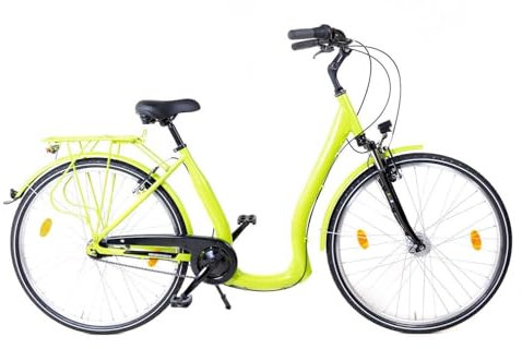28 Zoll Alu Fahrrad City Bike Damen 7 Gang Nabenschaltung Tiefeinsteiger Hellgrün
