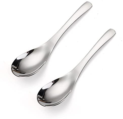 AOOSY Set di 2 cucchiai da minestra spessi e pesanti, in acciaio inox, cucchiai da tavola