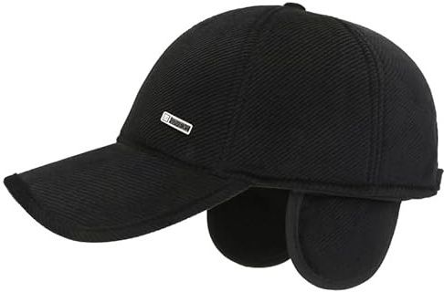 OhMill Homme Casquette d’Hiver avec Cache-Oreilles Chapeau de Coton Casquette de Baseball avec Oreillettes Pliant Coupe-Vent Anti-Froid pour Vélo Moto Ski