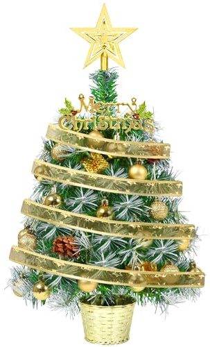Mini albero di Natale da 55 cm, decorazioni artificiali per albero di Natale da tavolo per Natale, casa, cucina, tavolo da pranzo