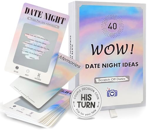 Yanmucy 40 Carte Gratta e vinci per la serata di Coppia Giochi di Coppia unici Idee per Serate di Coppia per lui e lei Libro di sfide avventurose per romantici regali di San Valentino per neosposi