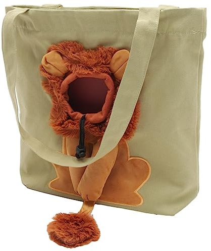 Toddmomy Katzen Tragetasche Mit Löwenmuster Tragbare Canvas Umhängetasche Für Kleine Haustiere Leichte Und Faltbare Tragetasche Für Ausflüge Einkauf Und Bequem Und Langlebig Für