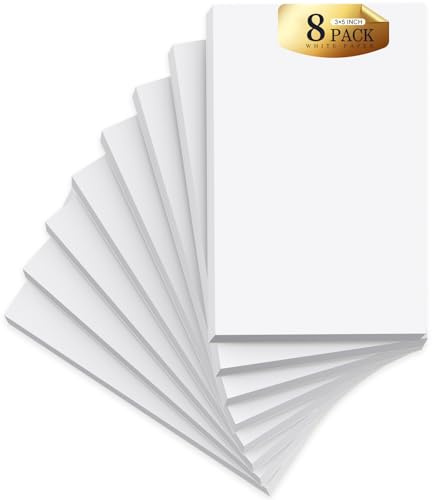 Roneky Lot de 8 petits blocs-notes 7,6 x 12,7 cm, petits blocs-notes de serveur, bloc-notes blancs