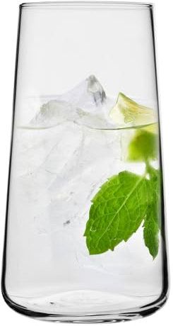 Krosno Vasos para agua, bebidas y zumos | Diseño elegante | Sin plomo | Capacidad | Colección Infinity | Ideal para hogares, restaurantes, fiestas | Apto para lavavajillas (4 unidades – 600 ml)