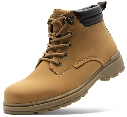 ANJOUFEMME Men's Winter Hiking Boots Waterproof, Anti-Slip Outdoor Climbing Warm Work Trekking Shoes for Men DSX15M-FN-US-CAMEL-10