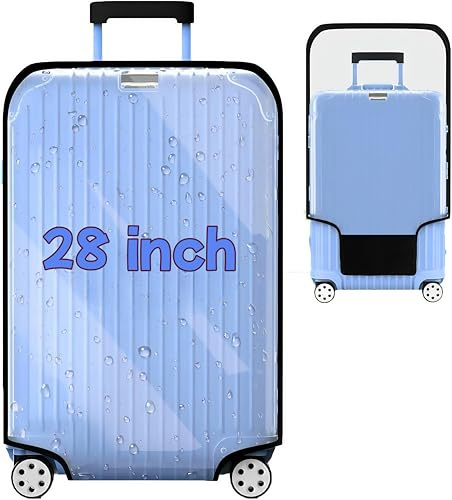 JeeVoya Luggage Cover Clear PVC Suitcase Cover Thick Transparent Waterproof Suitcase Protector for 20/24/28/30 inch