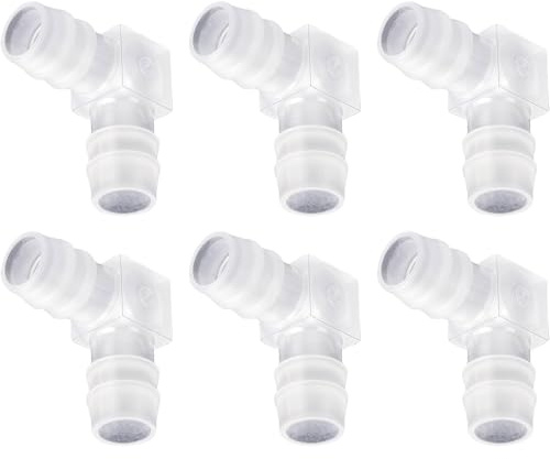 VIVIWI 6 juntas de manguera de 12 mm, en forma de L, codo de 90 grados, conector de tubería de agua, divisor de 2 vías, adaptador de junta de manguera