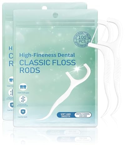 DAFNE 200 Pezzi Filo Interdentale, Bastoncini di Filo Interdentale, archetti filo interdentale,Pulizia dei Denti, Forcella Interdentale, Bastoncini Portatili Cura Dentistica per Tutta Famiglia