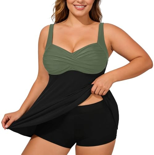 Generico 2026 Completo Intimo Donna Sexy Costume acquagym Sostegno Seno Completini Intimi Hot Aperti Mare Perizoma Slip Bikini Vita Alta Nero Intero Costumi Addio al Nubilato Nuoto IT(Army Verde,3XL)