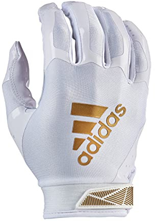 adidas ADIFAST 3.0 Fotbollsmottagarhandske, Vit/Metalliskt Guld, Liten