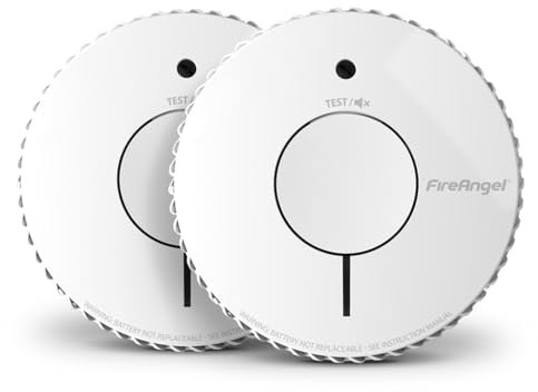 FireAngel Optical Smoke Alarm 2-Pack - FA6620 10-Year Battery Smoke Alarms for Home with Test/Silence Button - Replacement for FireAngel ST-622/ST-620 - Early Smoke Detector Fire Alarm - White
