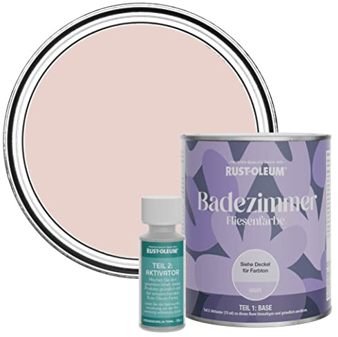 Rust-Oleum Pink Water-Resistant Bathroom Tile Paint in Matt Finish - Pink Champagne 750ml
