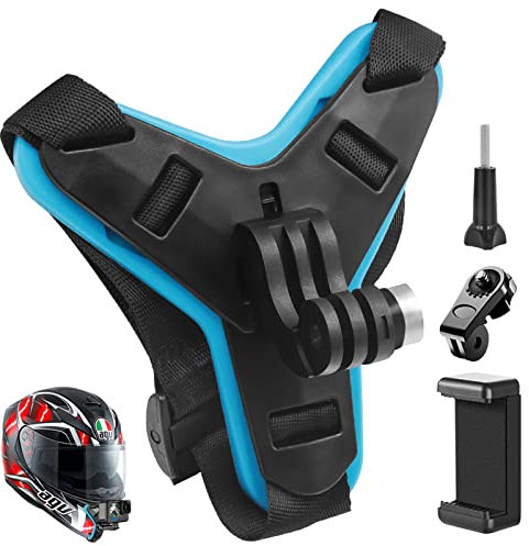 GZcaiyun Support de Casque de Moto Réglable pour Caméra d'Action - Compatible avec la Plupart des Caméras