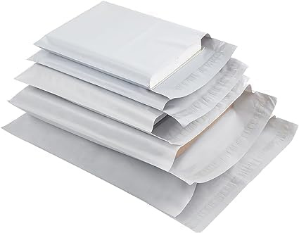 SULOLI 100pcs Enveloppe Plastique Expedition en 5 Tailles Sac d'Emballage