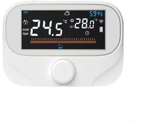 Termostato de caldera RF,Termostato de caldera RF con pantalla grande y diseño elegante para control WiFi,Blanco