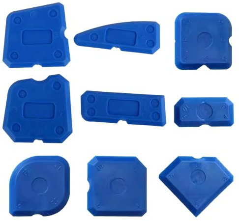 Fugenglätter Set 9 Stück Blau Fugenabzieher Fugen Glätter Caulking Werkzeug Kit Abzieher Fugen Entferner Set für Silikon Küche