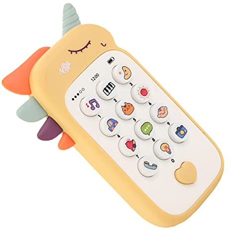 CIYODO Juguete Teléfono Musical para Ñiño Resistente a Mordeduras Tamaño Compacto Simulación Teléfono Infantil Educativo Desarrollo Sensorial para Primeros Años