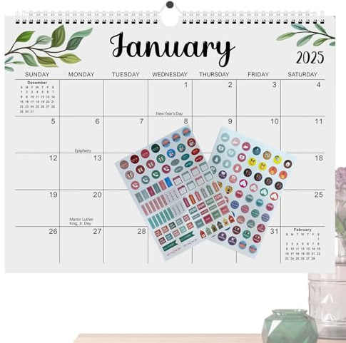 Calendar 2025-2026 Wall | Twin-wire Planner Calendar,Decorative Schedule Planning Supplies, 18-Month Twin-Wire Wall Planner for Living Room