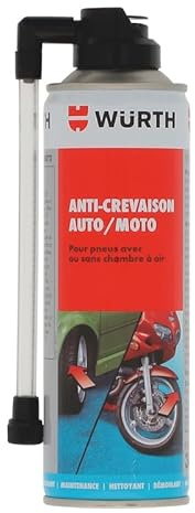 Wuerth Sofortiger Reifendichtmittel für Auto & Motorrad (300 ml) – Reparatur und Aufblasen Express