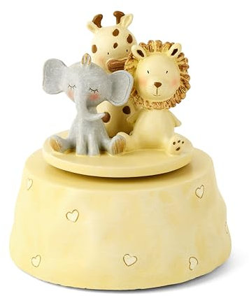 Mousehouse Gifts - Safari Animal Music Box for Nursery, Charming Lullaby Melody for Baby Boys and Girls