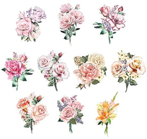 Ideen mit Herz 3-D Motive, ausgestanzt, ca. 7-10 cm, 10 Stück im Beutel | Bilder zum Basteln & Dekorieren | Grußkarten selber machen | Bildmotive für Scrapbooking & DIY-Deko (Blumen in Pastell)