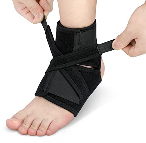 Ankle Support Brace, Adjustable Compression Foot Drop Ankle Brace, Breathable Neoprene Sprain Plantar Fasciitis Foot Wrap Sleeve, Tendon Heel Bandage for Sports Protection, Achilles Tendonitis