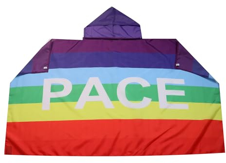 AZ FLAG Bandiera Pace 150 x 90 cm – Mantello bandiera arcobaleno, 100% poliestere con maniche integrate – Body Flag