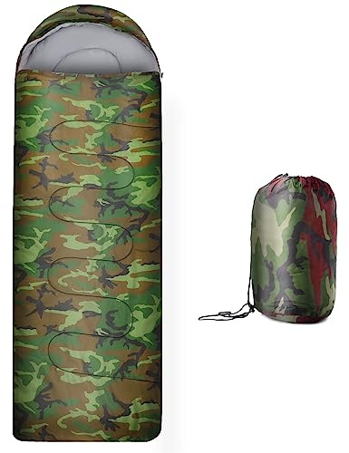 Holdfiturn Sleeping Bags for Adults, Backpacking Lightweight Waterproof Single Sleeping Bag, Rectangular Envelope Sleeping Bag, 3 Seasons of Camping Hiking and Outdoors for Adults & Kids Multicolour