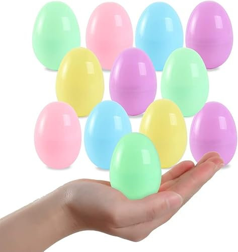 COONE Confezione da 20 uova di Pasqua in plastica riempibili per la caccia, per feste, 2,5, diverse uova di plastica colorate