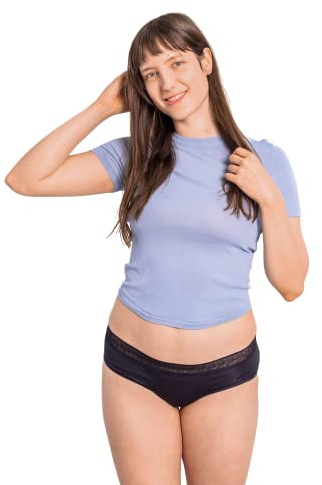 SELENACARE Perioder underkläder modern hipster – menstruationsunderkläder för kvinnor, tvättbara och antibakteriella trosor, 100 % vegansk, 25 ml absorption, ROSA, M