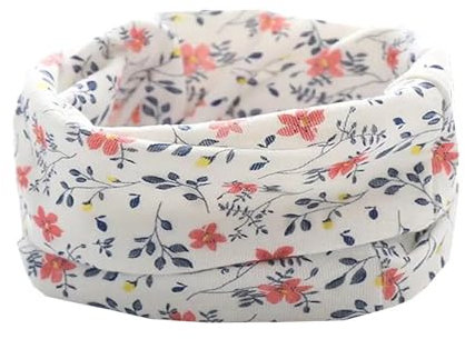 ENSTAB Baby Schal Baumwolle Loop Schal Kinder Baby Loop Hals Wärmer Schlauchschal Mädchen und Junge (A-Weiße Blume)