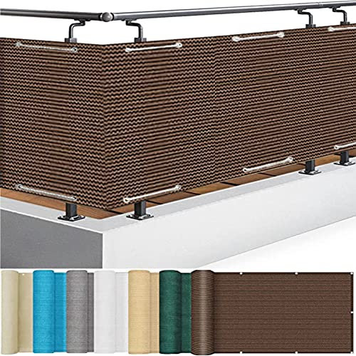 Rete frangivista per balcone, 135 x 400 cm, ventilata, protezione UV, con fori e fascette, per muri e cortili, colore tortora