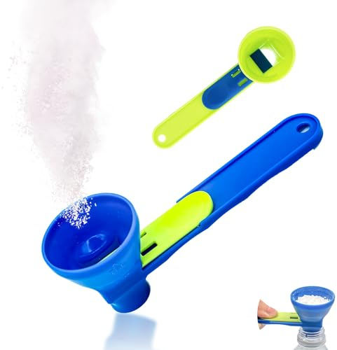 Kybelehoo 2 stycken Scoop skedar med funnel för pulver | Gym mätskopa läckagesäker, lätt att rengöra, trattskyffel för proteinpulver, mjölkpulver, kaffepulver, havre
