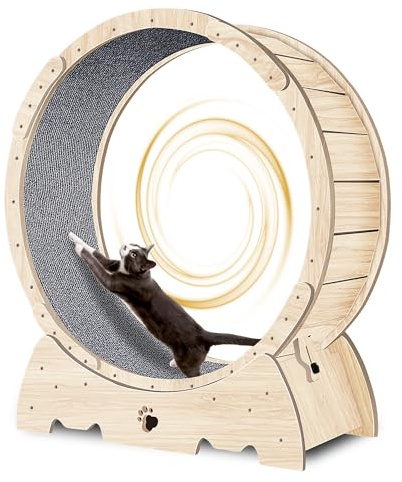 Opetdo Rueda para Gatos 93cm,Rueda de Ejercicio para Gatos,Lo Último en Ruedas de Correr,Juguete Divertido para Su Amigo Felino, Accesorios para, Rueda Giratoria para