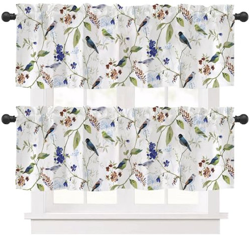 Ausing Cortina Art Cortinas de Cocina Cenefa Moderna para Cocina,Comedor,restaurante45cmH 137cmB 2-Pack