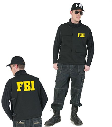 KarnevalsTeufel Costume pour homme - Gilet de protection FBI - Police-Officier - Ploizist - Gilet - Taille M, XL (XL)