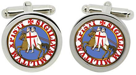 Gift Shop Chevalier Templier Sceau Boutons Manchette en Chrome Boîte