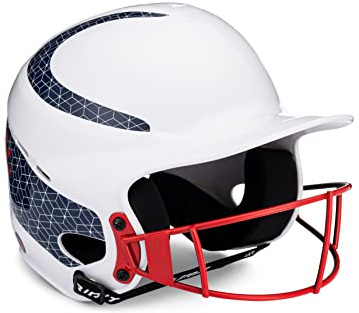 RIP-IT Women's Red, White, & Blue Vision Classic Softball Batting Helmet 2.0 (Medium/Large)